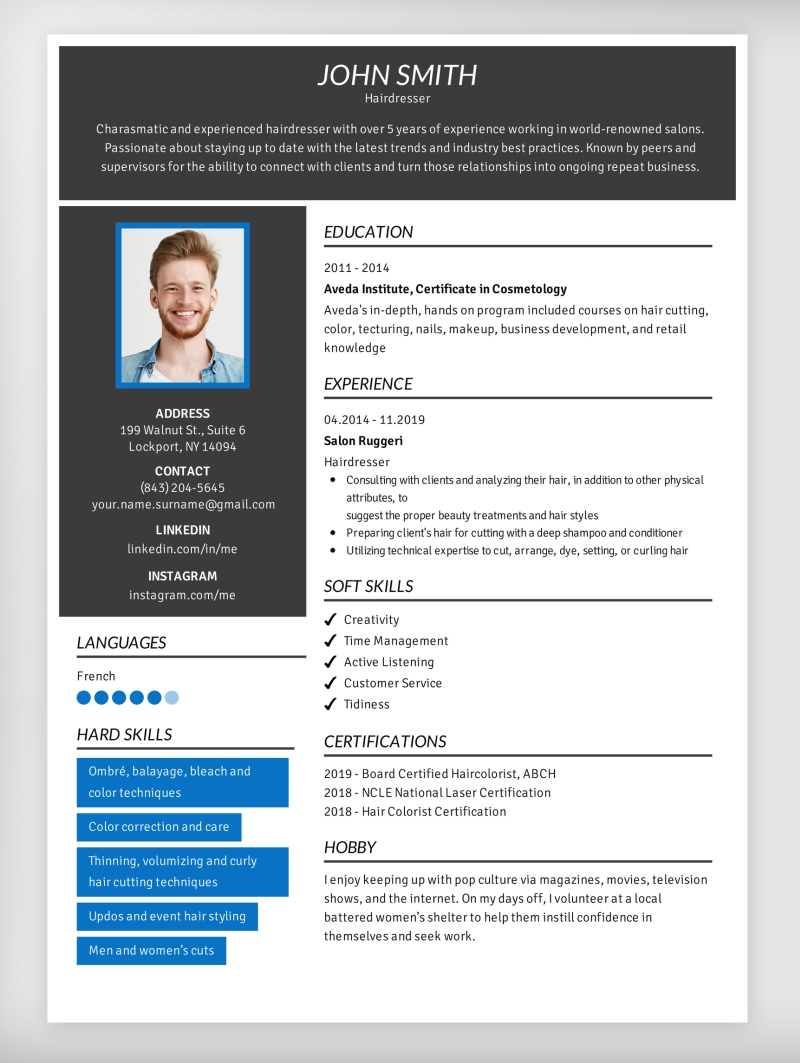 one page resume