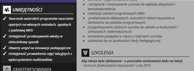 szablon curriculum