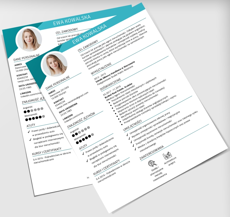 klasyczny szablon cv