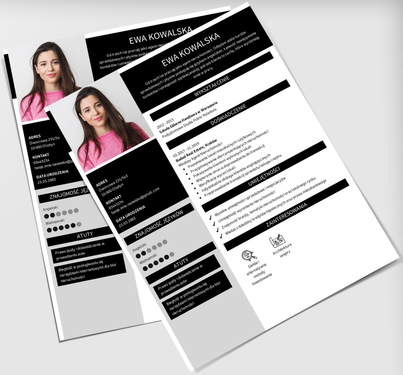 nowoczesny szablon curriculum vitae