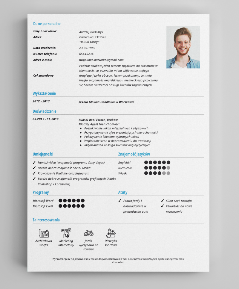 darmowy szablon curriculum vitae